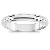 2mm Half Round Ladies Wedding Band in 18ct Solid White Gold