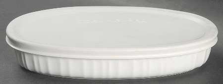 Corning French White (Bakeware) 1.5 Pint Oval Covered Casserole, Fine China Dinnerware
