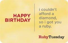 Ruby Tuesday Happy Birthday Gift Card