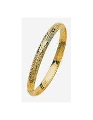 5mm Lazer Hollow Gold Bangle Bracelet