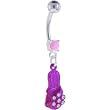 Pink Jelly Summer Sandal Dangle Belly Ring