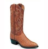 Tony Lama Men's 13 'Super Exotic' Smooth Ostrich Pull On Western Boot - Peanut Brittle