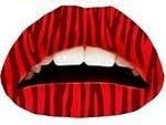 Temporary Lip Tattoo- Red Zebra