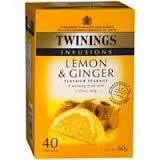 Twinings Lemon and Ginger Tea Caffeine Free 40 60g