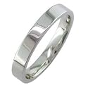9ct White Gold, 3mm Wide, Flat Court Shape Wedding Ring