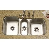 Review Houzer MGT-4120-1 Medallion 39-13/16-by-20-3/16-Inch Triple Bowl Undermount Stainless Steel Kitchen Sink