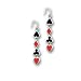 Sterling Silver Red & Black Enameled Card Suit Dangle Earrings