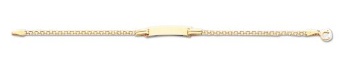 14k Handmade Flat Baby ID Bracelet - 6 in.