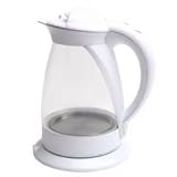 Hinari JG950 Lifestyle 1.7L Glass Jug Kettle, 360 Degree Rotational Base, 3 Kw Rapid Boil Concealed Element White