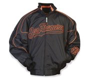 Baseball Jacket - San Francisco Giants Premier Jacket by Majestic font color=# (Infant Large)