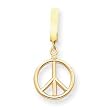 14K 3D Polished Peace Symbol In Circle TummyToy Belly Ring - JewelryWeb