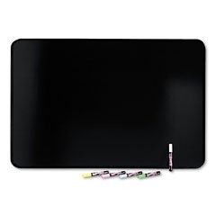 QRTS513 - Black Melamine Mark N Wipe Dry Erase Marker Board