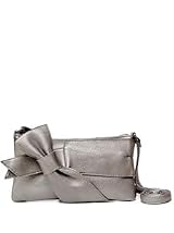 Passion Faux Leather Charcoal Metallic Crossbody Shoulder Handbag