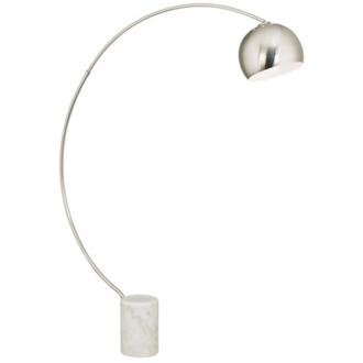Possini Euro White Marble Base Arc Floor Lamp