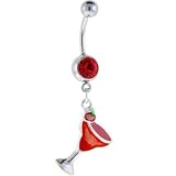 Red Gem STRAWBERRY DAIQUIRI Dangle Belly Ring
