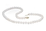16 Inch 6-6.5mm Akoya Cultured Pearl Necklace w/14K Clasp