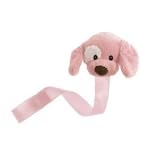 Pink Plush Spunky Puppy Dog Baby Pacifier Clip