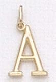 14kt Solid Yellow Gold Initial A Charm - LET100A