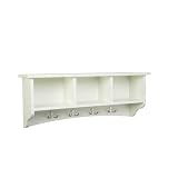 Alaterre ASCA04IV Shaker Cottage Coat Hooks with Storage, Ivory