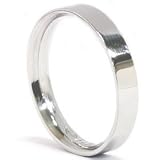 3MM Flat 950 Palladium Comfort Fit Wedding Ring Plain High Polished Band 4-12