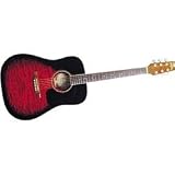 Washburn D10Q Full Size Acoustic Dreadnought Quilt Top Guitar - Sunburst