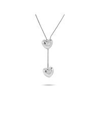 Sterling Silver Puffed Heart Lariat