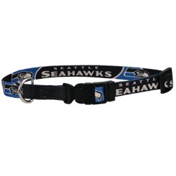 Seattle Seahawks Adjustable Pet Dog Collar (Medium)
