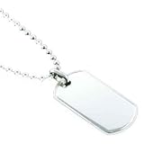 Sterling Silver Dog Tag Pendant Large with 30 Chain