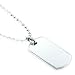 Sterling Silver Dog Tag Pendant Large with 30