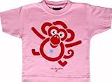 Children's Light Pink T-Shirt With Printed Monkey