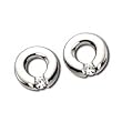 14kt White Gold Diamond Doughnut Earrings