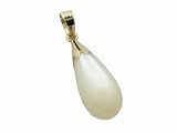 White Mother Of Pearl Classic Teardrop Pendant, 14k Gold