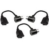 Cables Unlimited PWR-PSLIB-3 1-Foot Outlet Xtender Power Cord with Pass Through