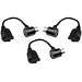 Cables Unlimited PWR-PSLIB-3 1-Foot Outlet Xtender Power Cord with Pass Through
