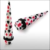 Playing Card Flowers Straight Ear Expander Piercing Jewelry