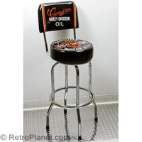 Harley-Davidson Oil Can Bar Stool with Backrest
