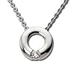 14kt White Gold Fancy Diamond O Pendant Necklace