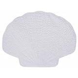 Set of 4 PCS Quilted,14" x 20" Shaped Placemat, White Shell ~ C&F