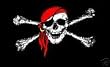 Jolly Roger Skull and Crossbones Red Scarf Pirate Flag 3 x 5