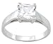 925 Sterling Silver Princess Cut Solitaire CZ Ring