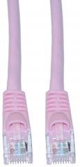 CAT5E, UTP, with Molded Boot, 350MHz, Pink, 1 ft