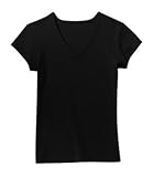 NEW District Threads - Ladies V-Neck Tee Black-XXL