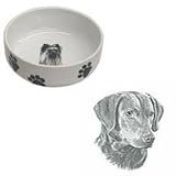 Chesapeake Bay Retriever Paw Print Bowl, Porcelain by Rosalinde (7 in. x 2.5 in. deep)