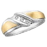 Men's 10kt. Two Tone, .15 ct. tw. Diamond Wedding Band