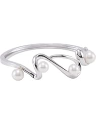 Freshwater Cultured Pearl Bangle Bracelet Sterling Silver 7.5-9mm/06.25 Inch Freshwater Cultured Pearl Bangle Braclet