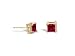 14K Yellow Gold Genuine Square Ruby Stud Earrings