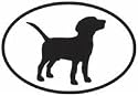 Beagle Sticker (Black/White, 5' x 3.5' )