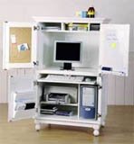 Hampton Computer Armoire - White