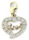 Grandma In Heart, 14K Gold Diamond Charm
