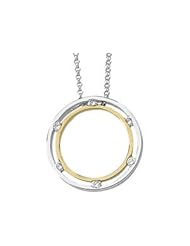 14K White Gold /Yellow Gold 1/5 Ct Tw Two Tone Diamond Necklace